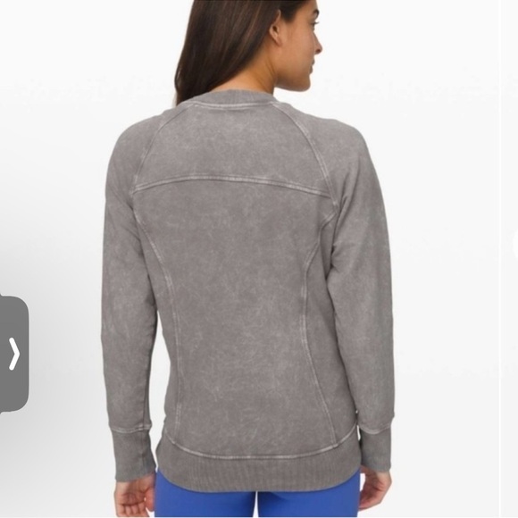 Lululemon Athletica Scuba Crew Sweatshirt Washed Dark Chrome Sz 6 Athleisure - Picture 6 of 8